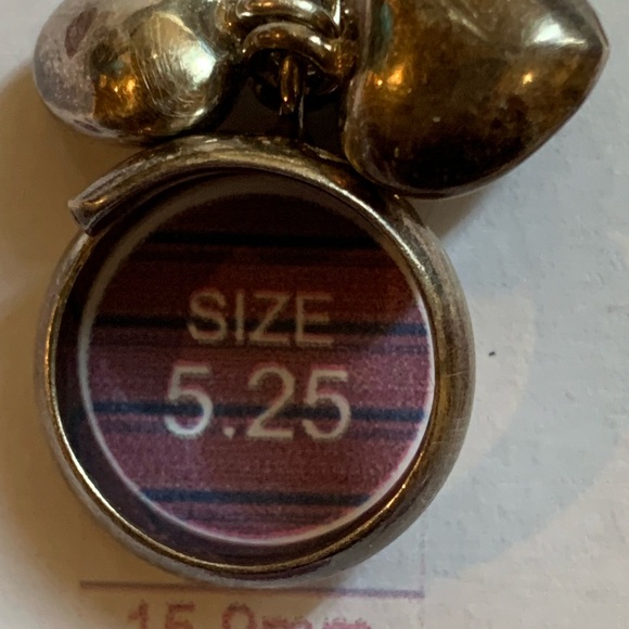 Mexico 925 silver 4 dangling hearts ring size 5 / 5.25 - Picture 8 of 9